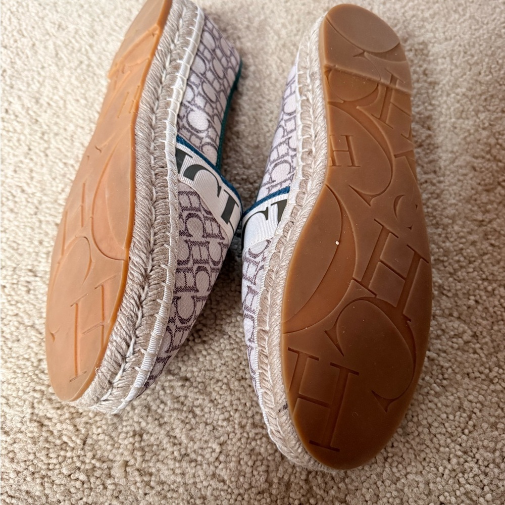 Patterned Canvas Espadrilles - Neutral & Navy - image 2